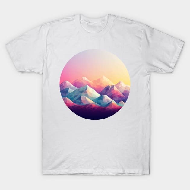 Nature's Kaleidoscope: Contemporary Mountain Prints T-Shirt by yambuto